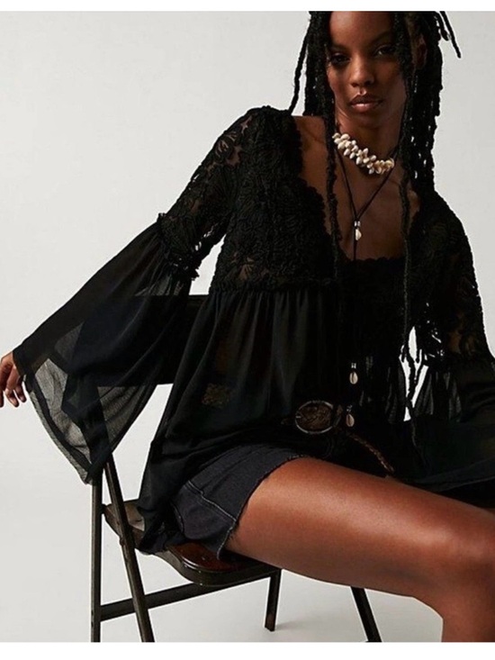 Free People Tops - Free People Magdalene Crochet Babydoll Tunic
